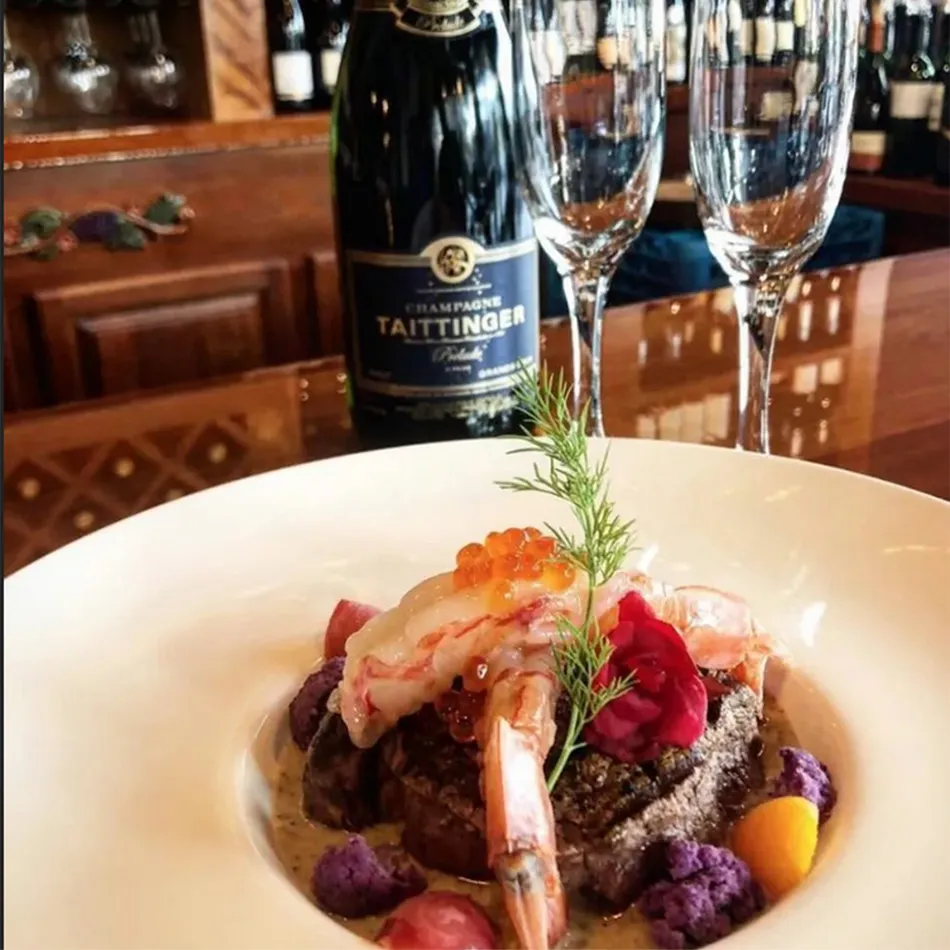 Fine dining plates served at Katya Vineyards