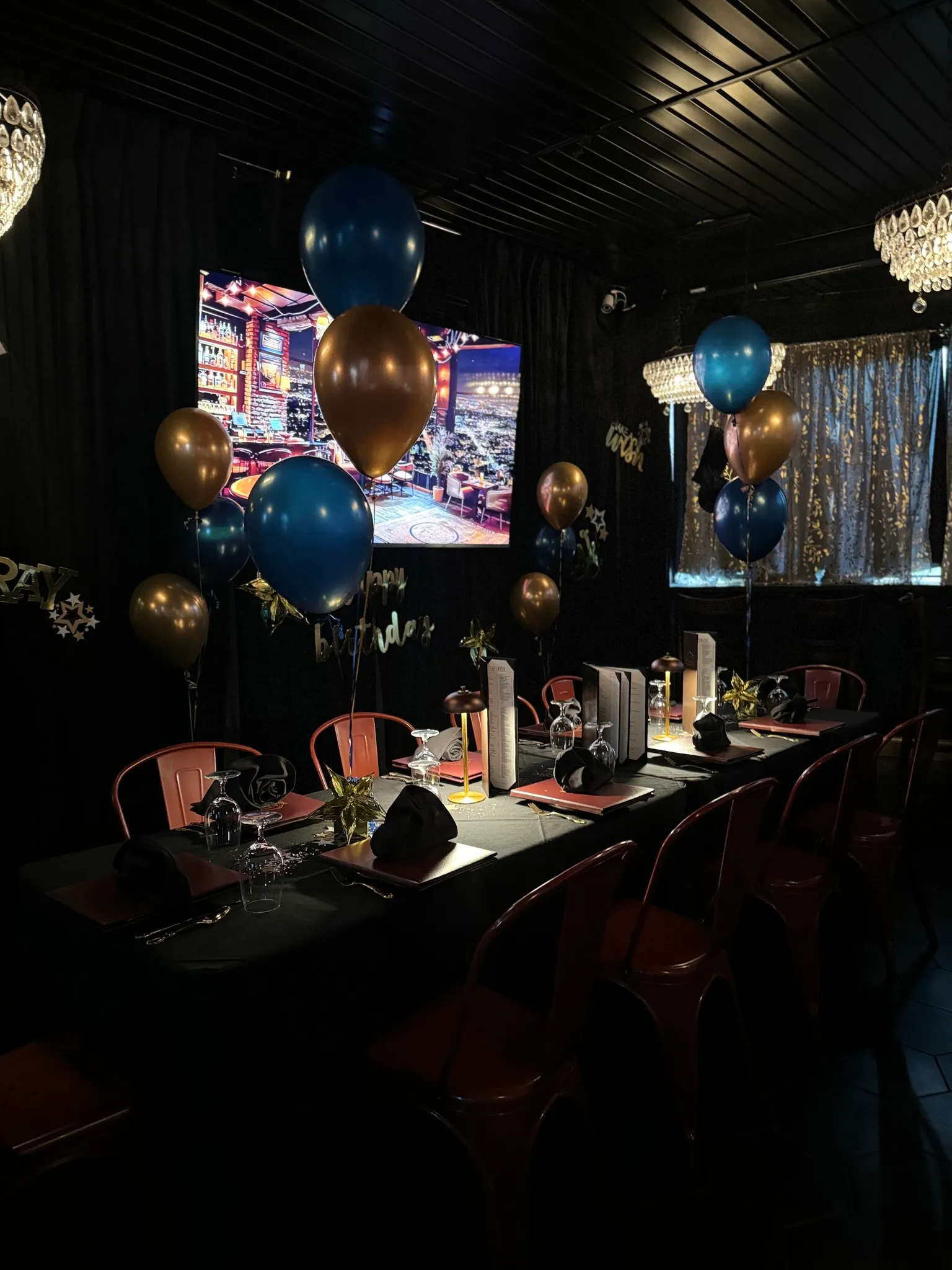 The VIP private dining room at Katya Vineyards set for a celebration